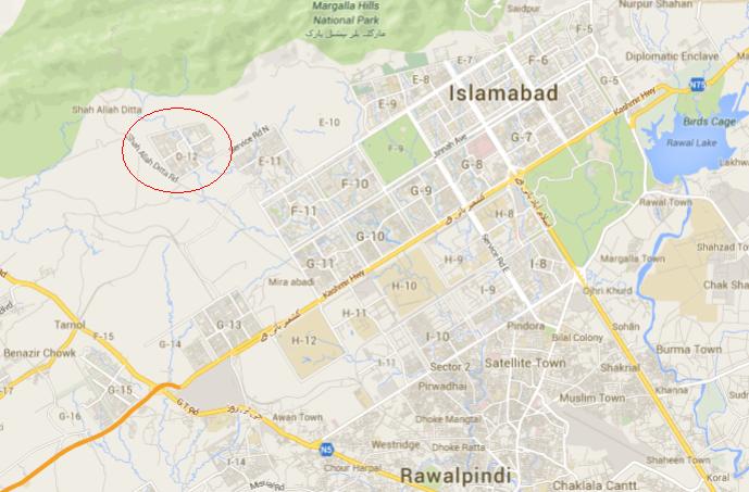 Sector-D12-Islamabad-Location-Map