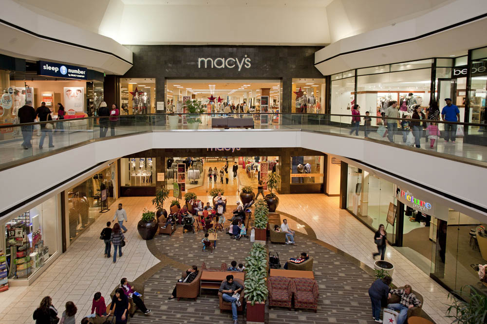 Stoneridge Shopping Center, Pleasanton, CA Interior view of Macy's Men's Entrance from upper level