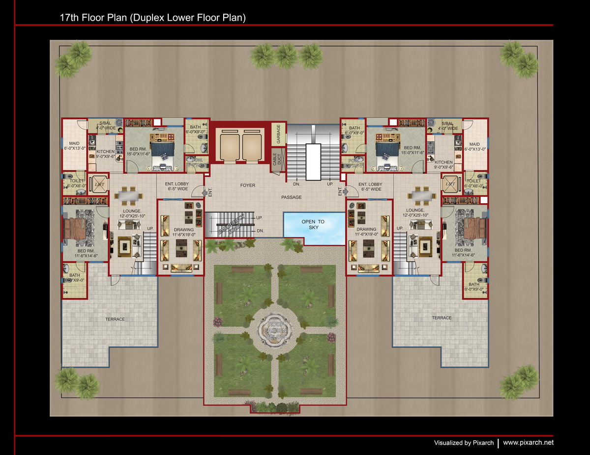 17thfloor plan (duplex lower floor plan)