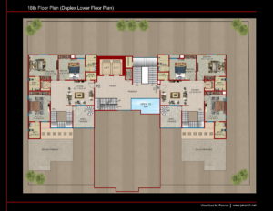18th floor plan (duplex lower floor plan)
