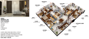 COLAH Faisalabad - Type B Apartment Layout Plan