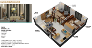 COLAH Faisalabad - Type E Apartment Layout Plan