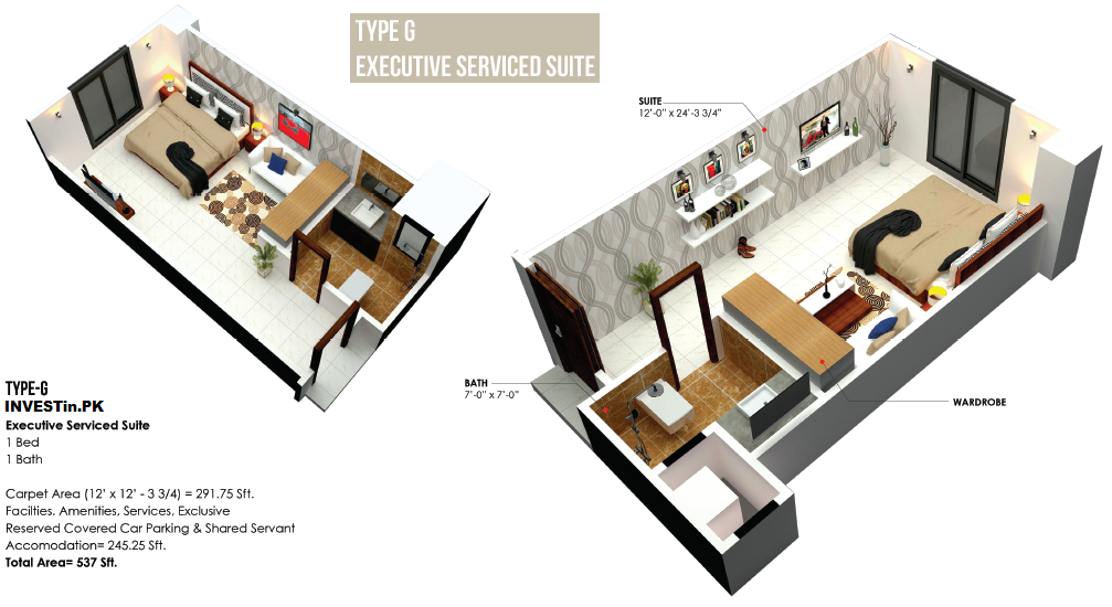 COLAH Faisalabad - Type G Apartment Layout Plan