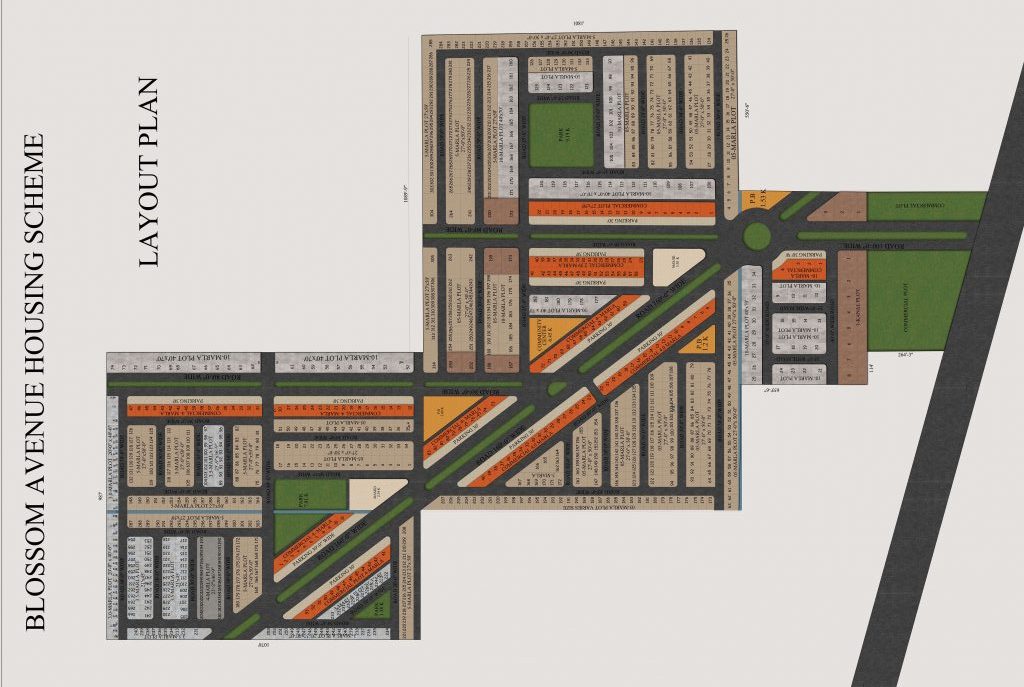 Blossom Avenue Housing Scheme Faisalabad layout plan