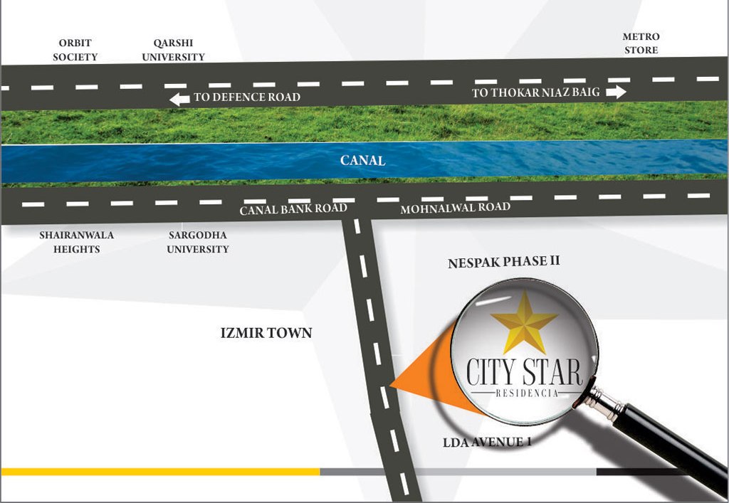 City Star Residencia-Lahore-Location-Map