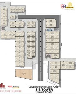 SB Tower Commercial Center Faisalabad layout plan