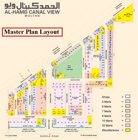 Al Hamd Canal View Multan layout plan