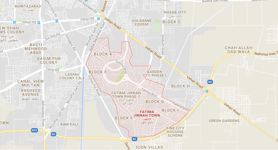 Icon Villas Multan location map