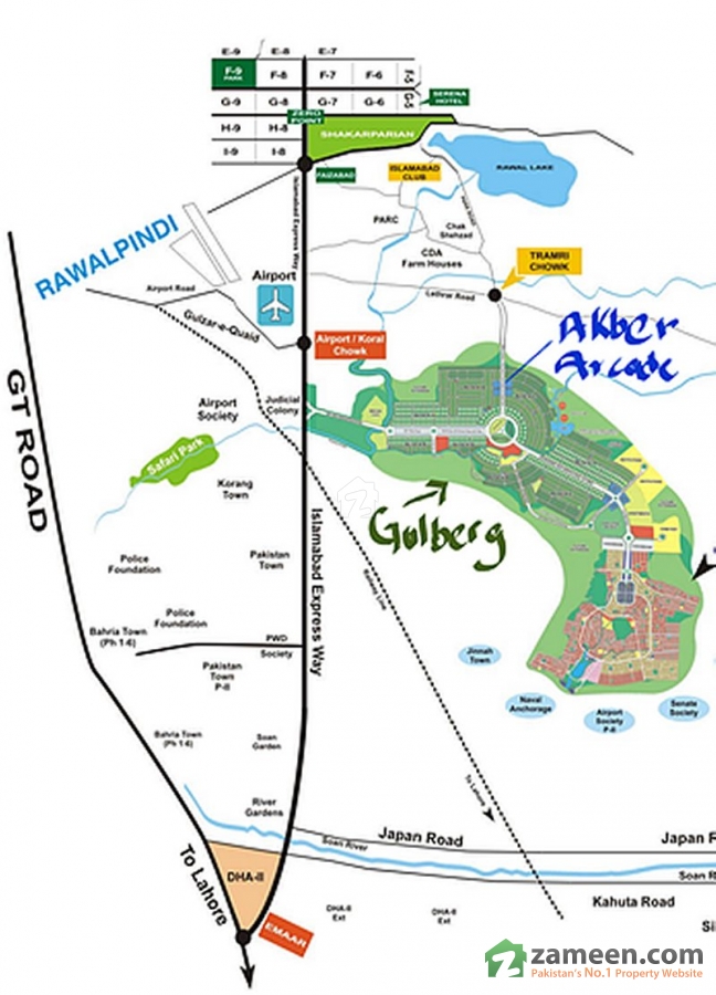 Akber Arcade Islamabad location map