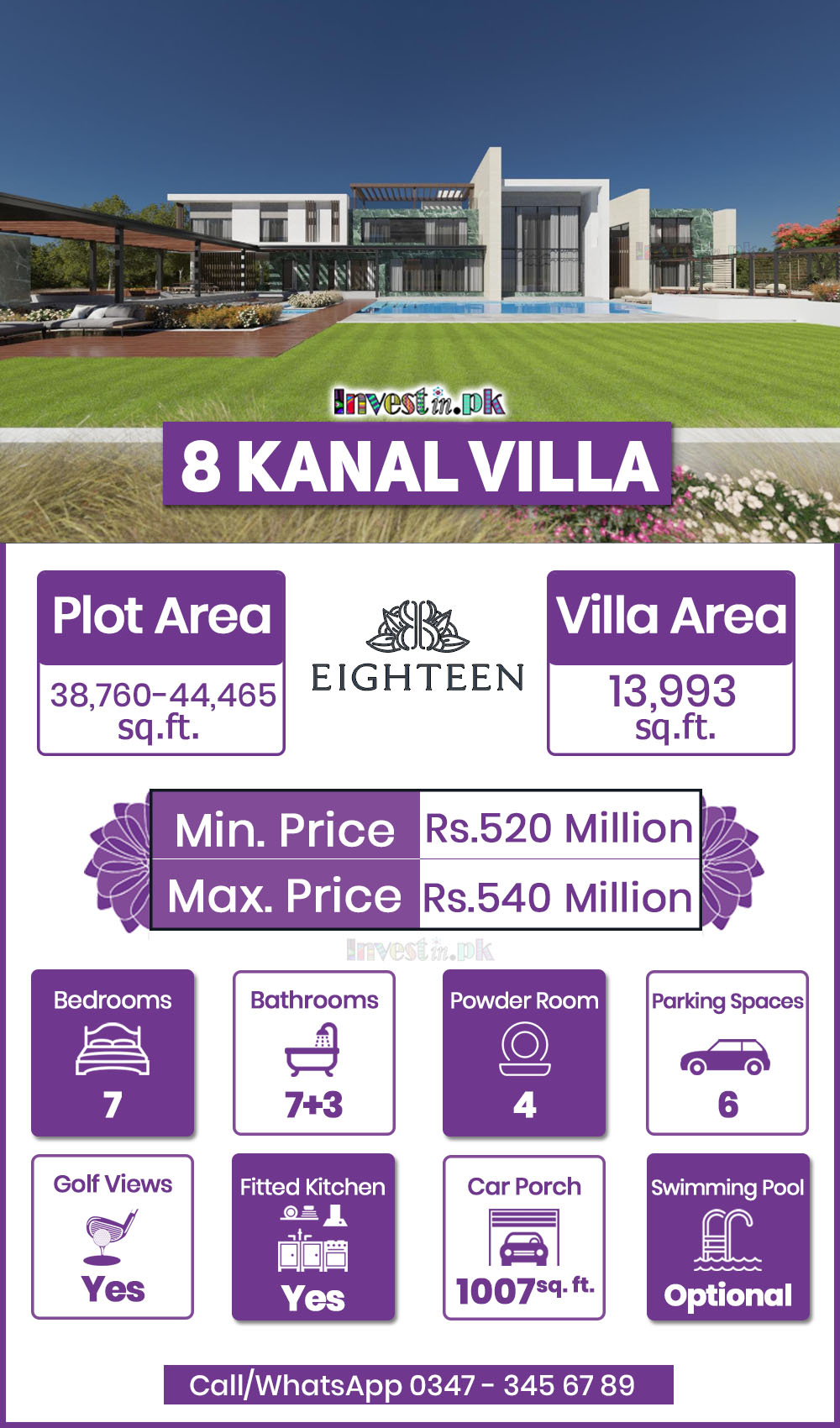 8 kanal villa in Eighteen Islamabad