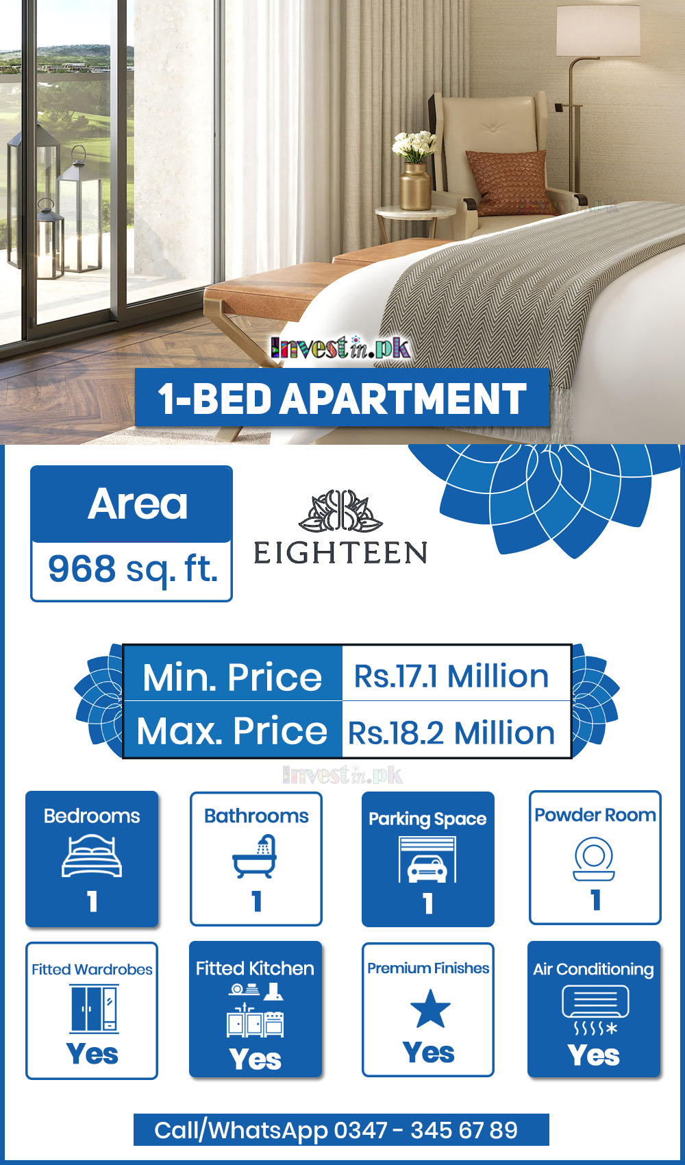 eighteen islamabad 1 bed apartments payment plan