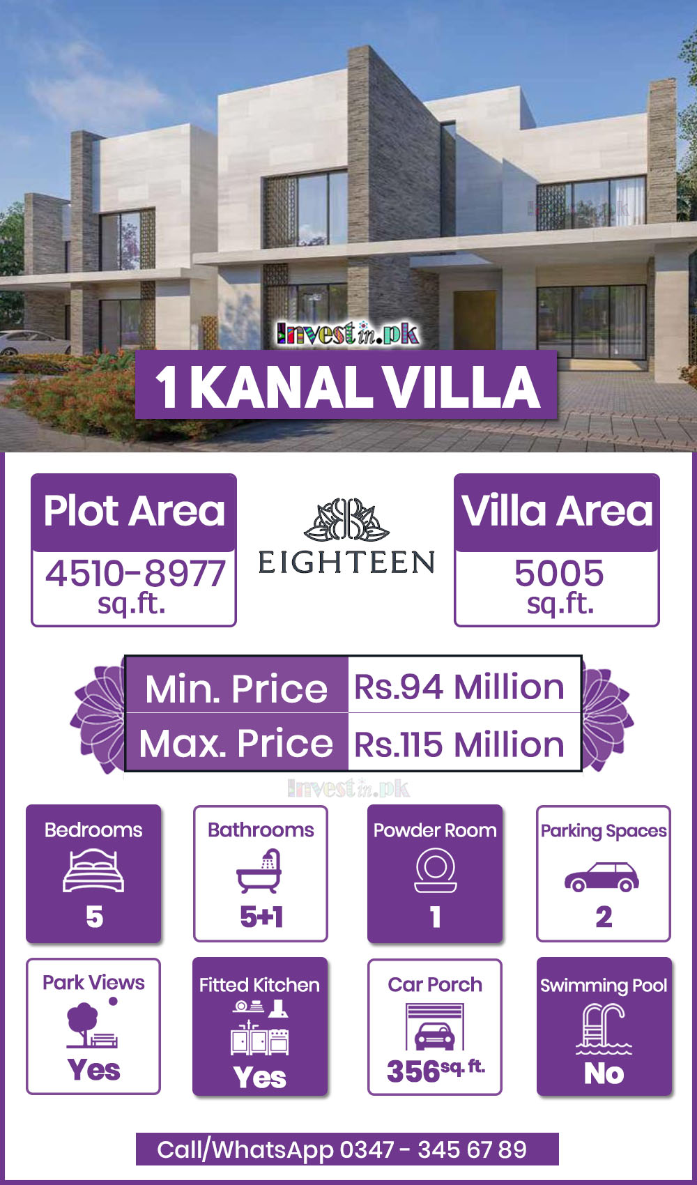 eighteen villa payment plan