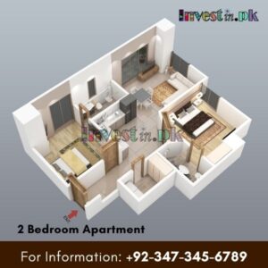 2 bed apartment in sukh chayn islamabad
