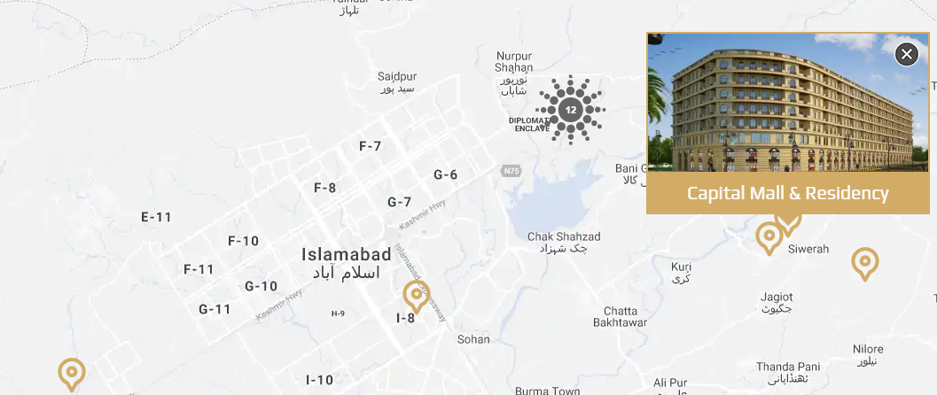 Capital Mall and Residency Islamabad Location