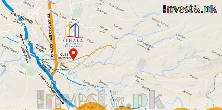 Sihala Heights Islamabad Location map