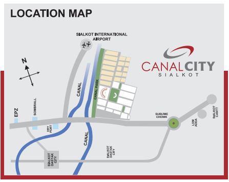 Canal City Sialkot Location