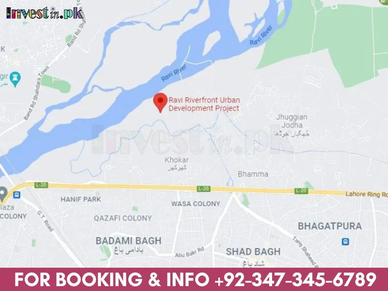 Ravi-Riverfront-City-Lahore-Location