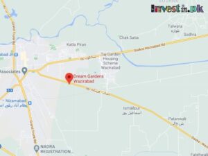 Dream Gardens Wazirabad Location