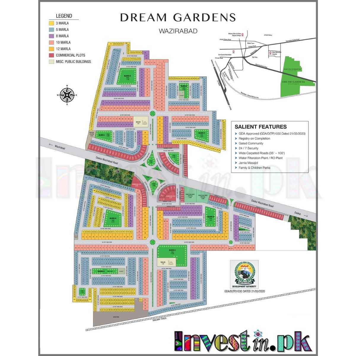 Dream Gardens Wazirabad Master Plan