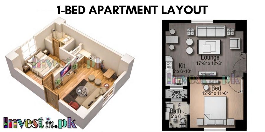 Star Twin Towers 1 bed apartment layout