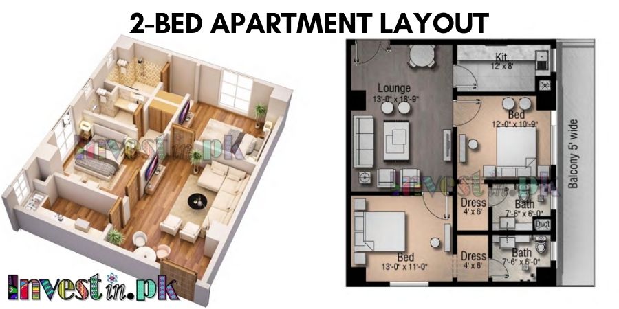Star Twin Towers 2 bed apartment layout