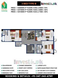 3 bed Apartments In Faaz Tower