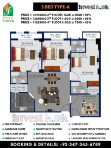 3 bed Apartments In Faaz Tower