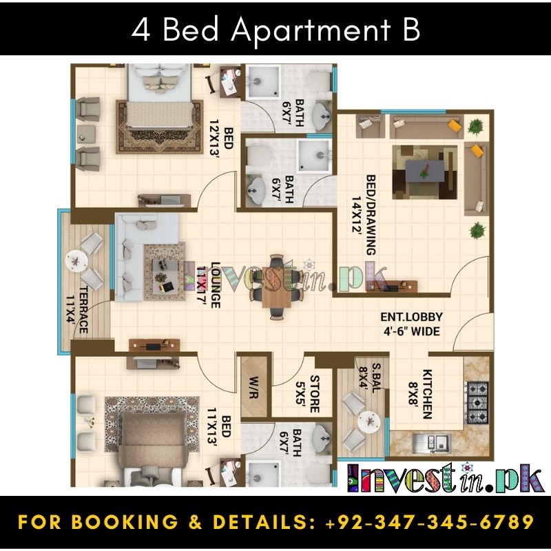 4 Bed Apartment In Karachi