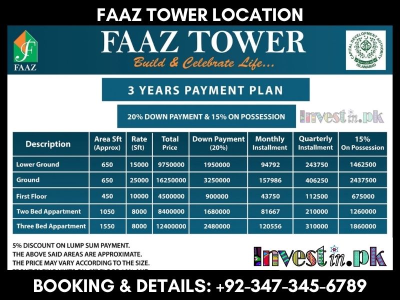 Faaz Tower Payment Plan