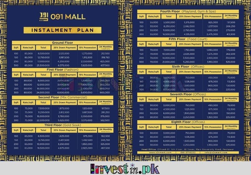 091 Mall Peshawar Payment Plan