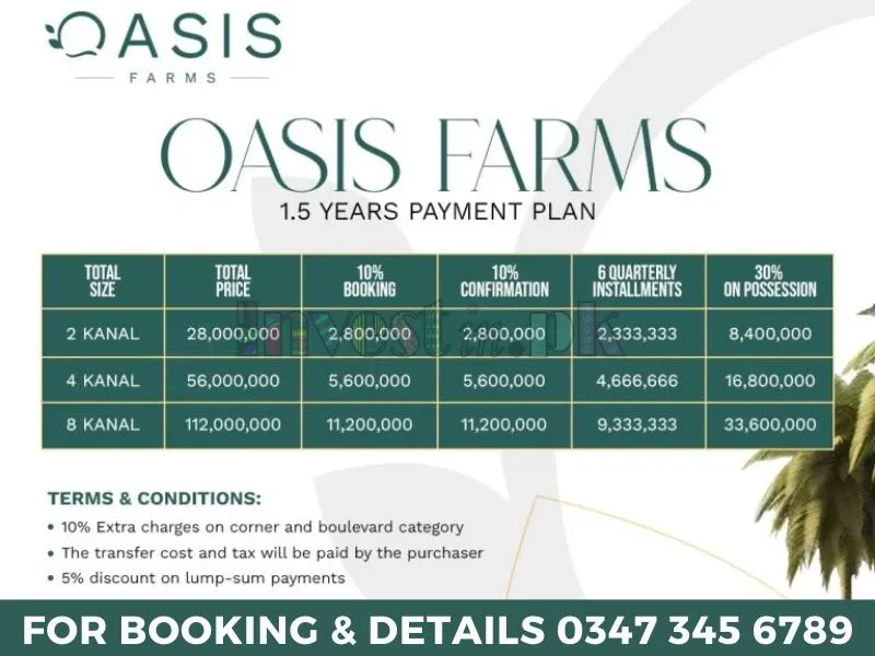 Oasis-Farms-Islamabad-Payment-Plan